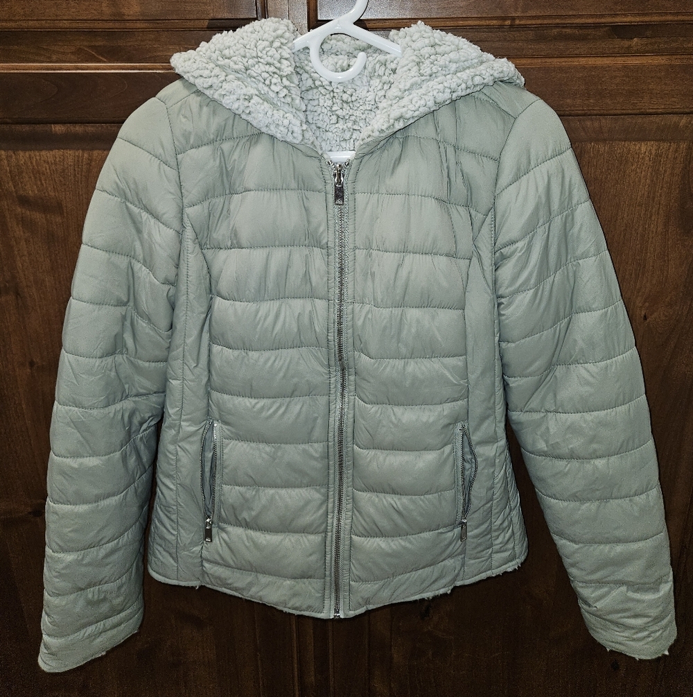 Love Tree Reversible Sherpa-Lined Quilted Jacket – Size Small - Picture 2 of 9
